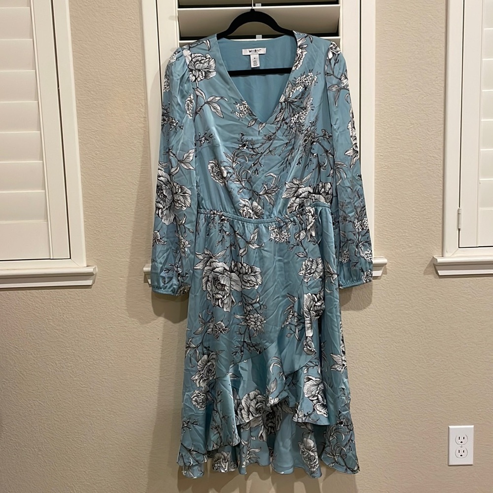 WHBM Teal Floral Dress Medium
